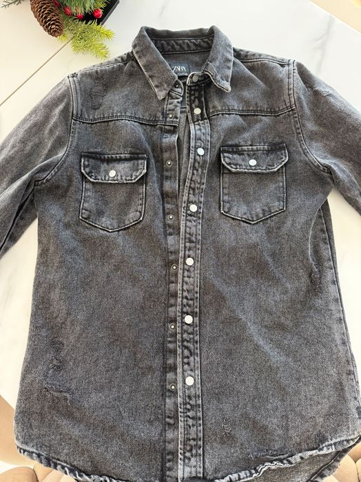 Деним тъмна риза Zara