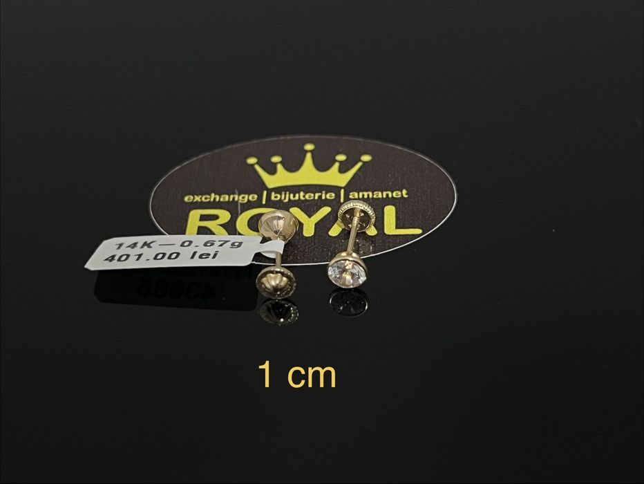 Bijuteria Royal CB : Cercei copil aur nou 14k 0,67gr