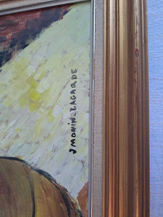 tablou pictura pe placaj 83/59 cm semnat