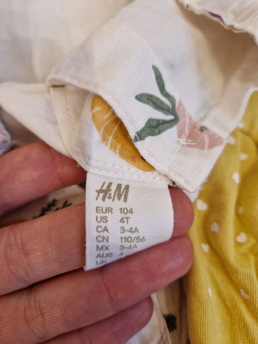 Lot 6 salopete/pijama H&M 104 fetita, din bumbac 100% , fara m