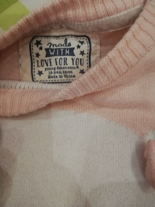 Комплект джинси George и пуловер за момиченце, възраст до 2 г, ръст до