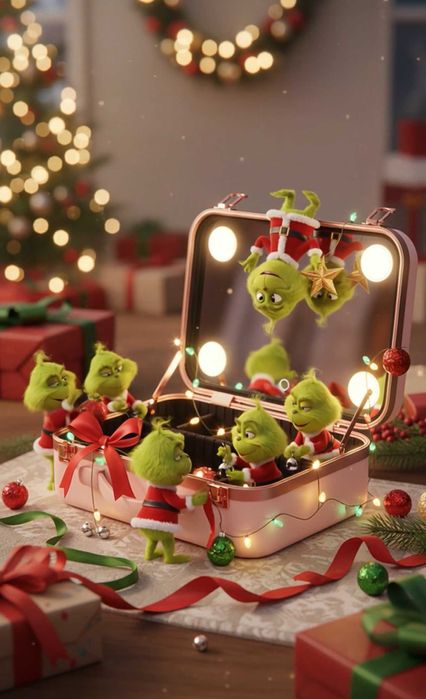 ОРИГИНАЛНА чанта за грим бижута органайзер огледало лампи розова бяла