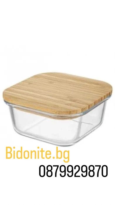 Стъклени кутии с бамбуков капак – различни размери и форми