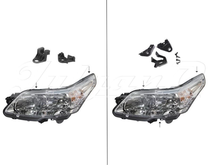 Щипки (водачи, крепежи) за закрепване на фар за CITROEN C4 MK1