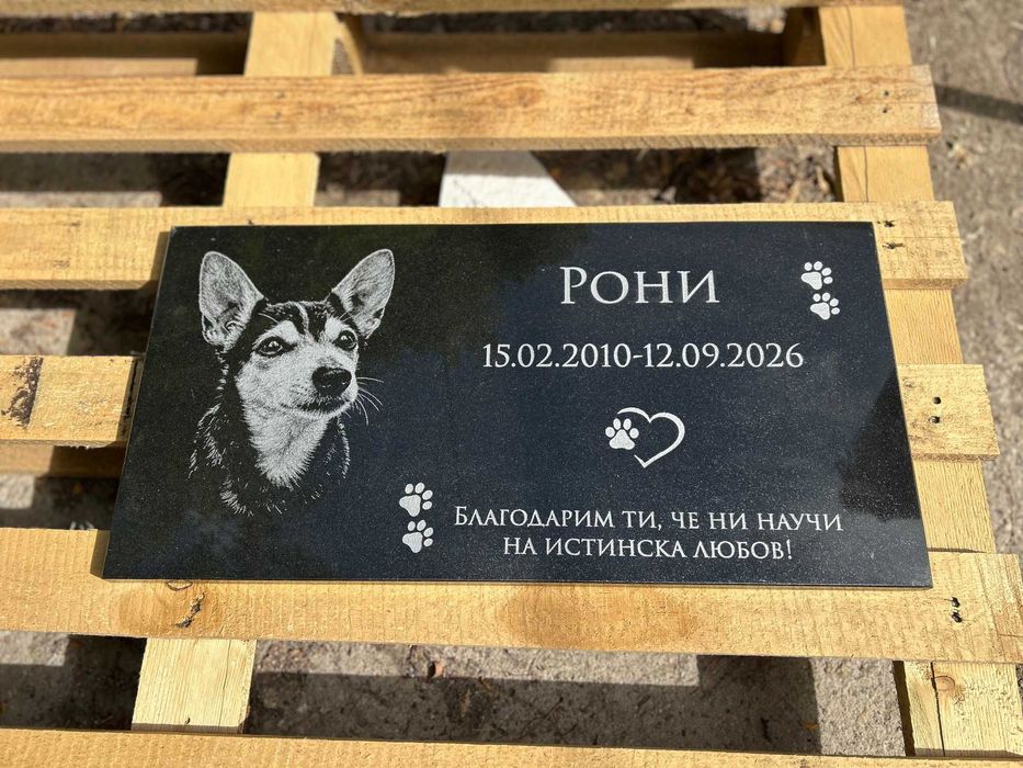 Персонализирана надгробна плоча за домашни любимци със снимка, Куче, котка