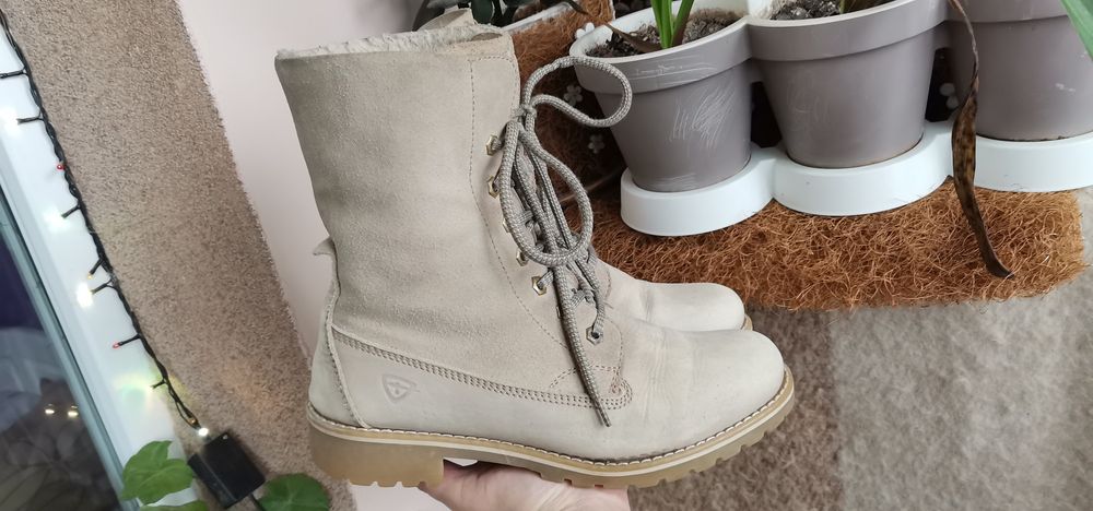 Ботуши Tamaris 39 Естествена кожа и велур