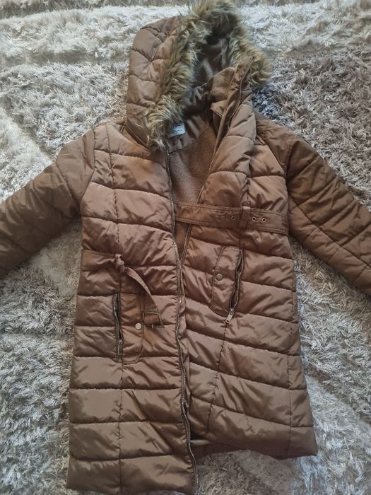 Geaca groasa lunga Xl marime 42 maro dama