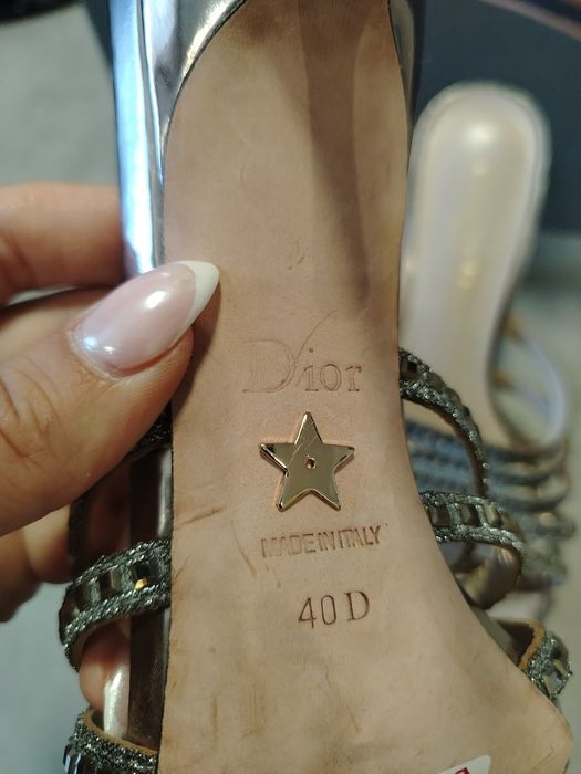 Дамски обувки на ток Christian Dior с кристали