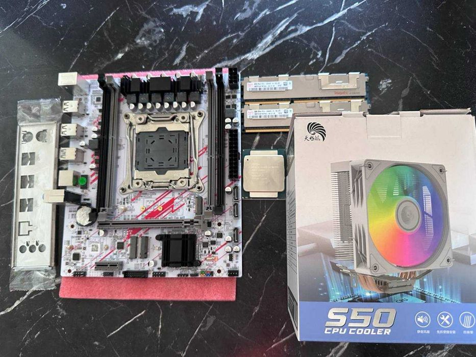 24 поточные Белые комплекты x99 + 2673v3 озу 16 гб DDR3 + куллер