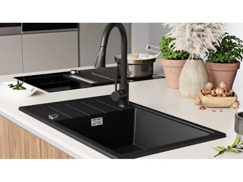 Кухненска Мивка от Гранит Копенхаген 780 x 500 Smart XXL - графит