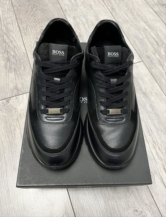 Кожанные кроссовки Hugo Boss