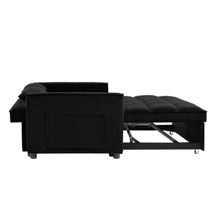 Диван, TEMPO Sofabed Velure Grey, Сив, Черен, Текстил, 137x98x77см.