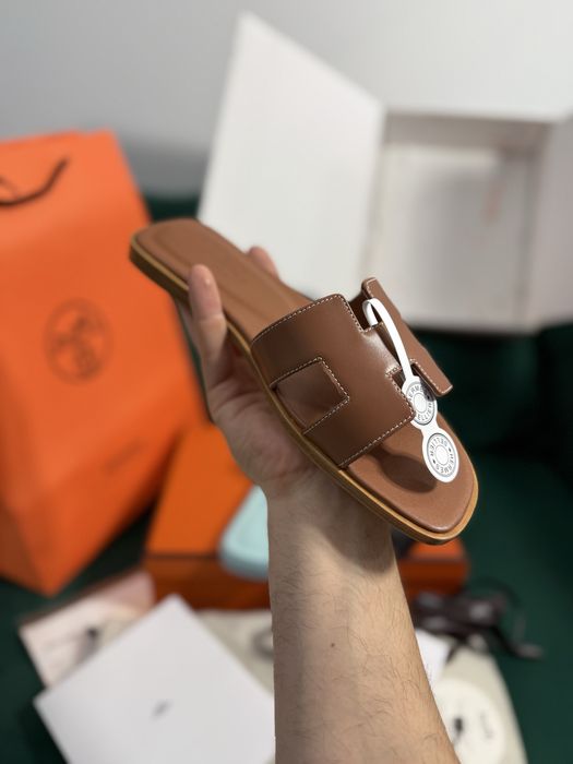 Papuci Hermes piele naturala 100% Full Box colectie noua