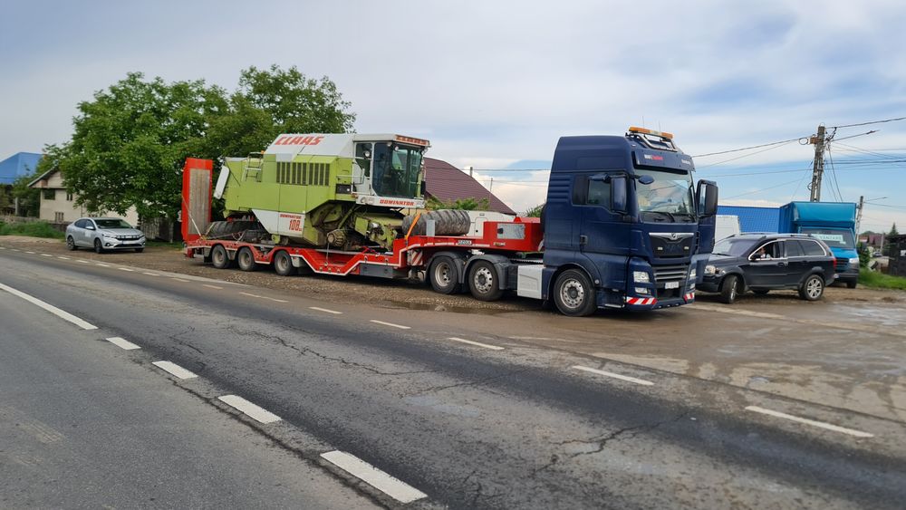 Transport utilaje,marfa trailer agabaritic