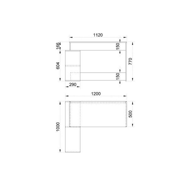 Ъглово бюро с етажерка