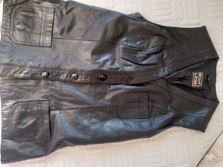 Кожанная люксовая желетка