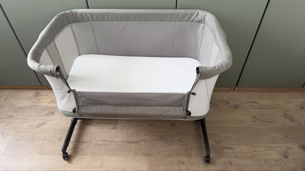 Next-to-me бебешка кошара Kikkaboo Noah (Light Grey)