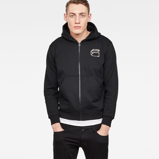 Оригинално горнище G-Star Raw Monthon S M суичър мъжки джи стар черен