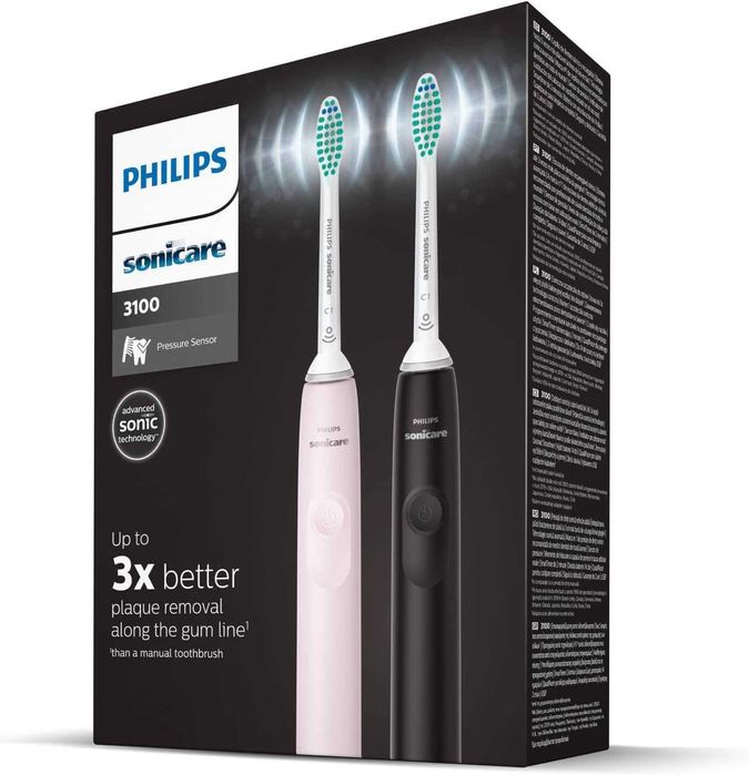Комплект 2 Електрически четки за зъби Philips Sonicare Seria 3100 HX3675/15, Звукова технология