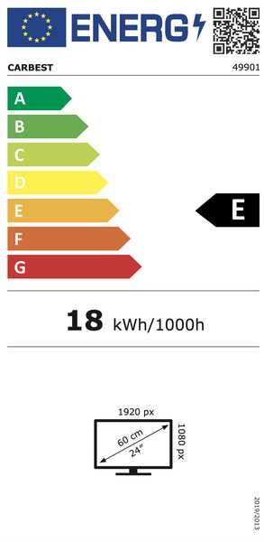 Smart LED TV Full HD 23,6", 12/24/230 V, rulota, Carbest