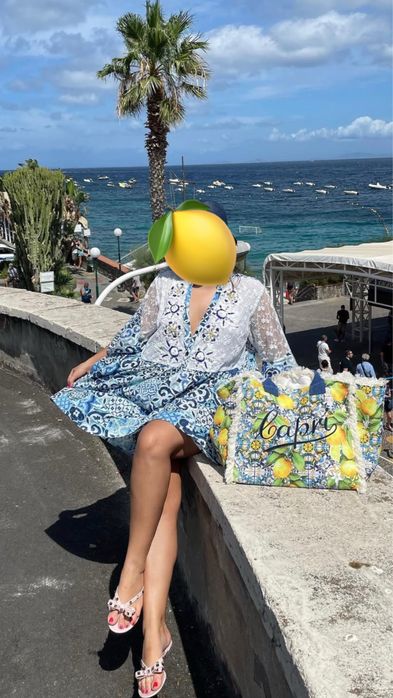 Лятна чанта Capri Стил  Dolce Vita с лимони