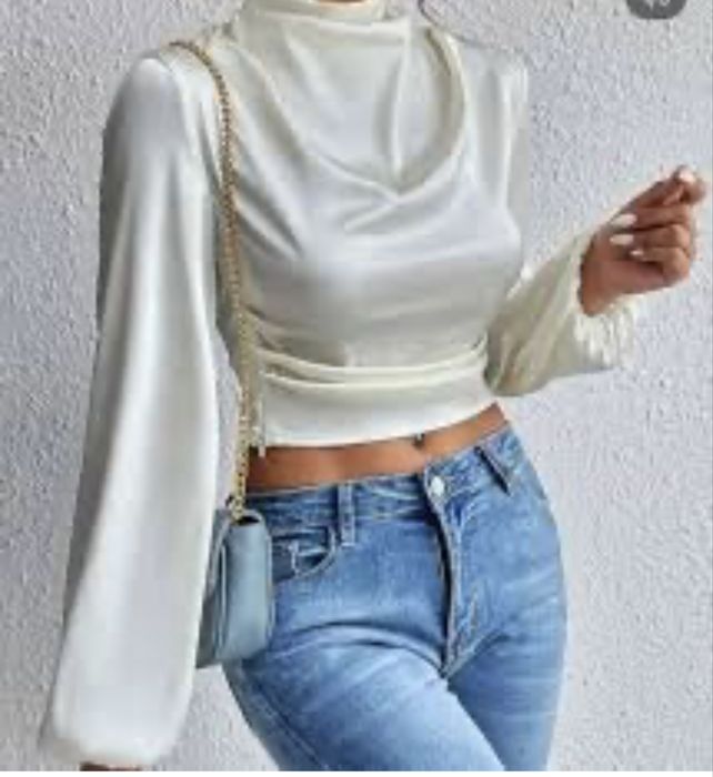 Сатенен Топ ZARA с гол гръб