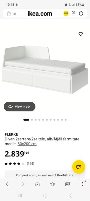 Pat divan alb Ikea