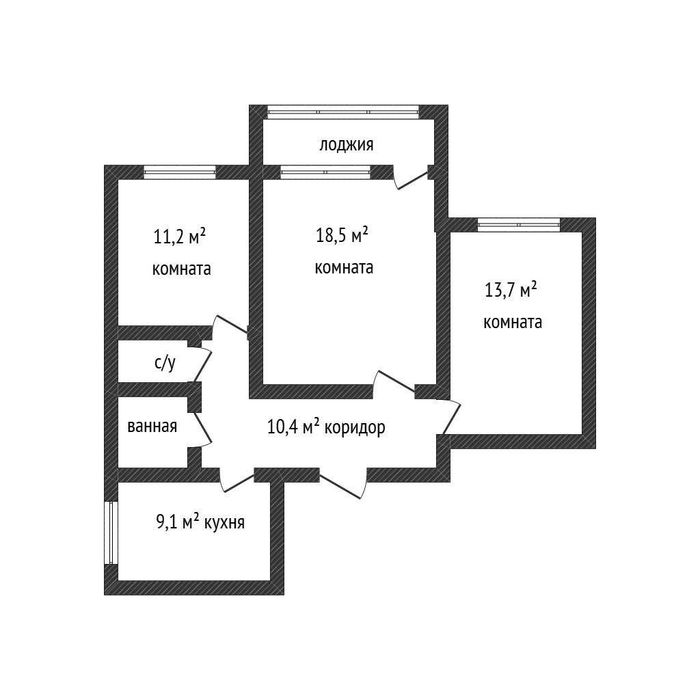 В продаже 3х комнатная квартира