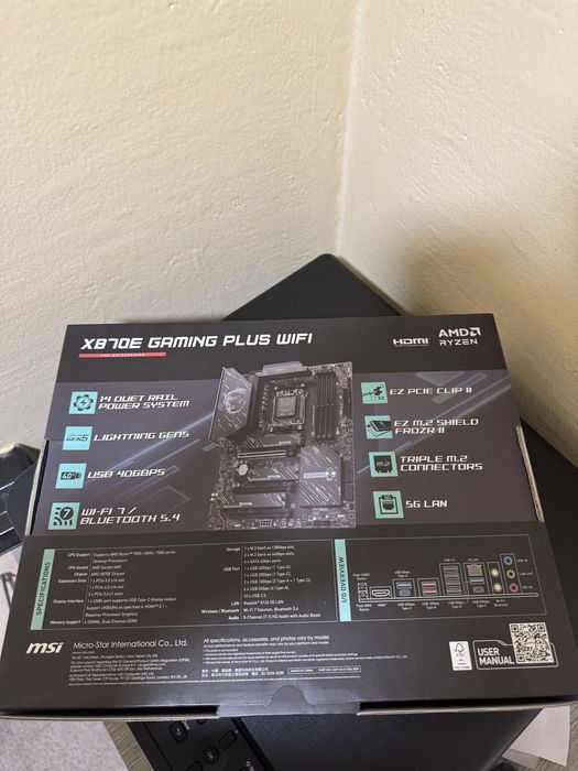 Чисто Нова! Дънна платка AMD Ryzen X870E Gaming Plus Wifi.