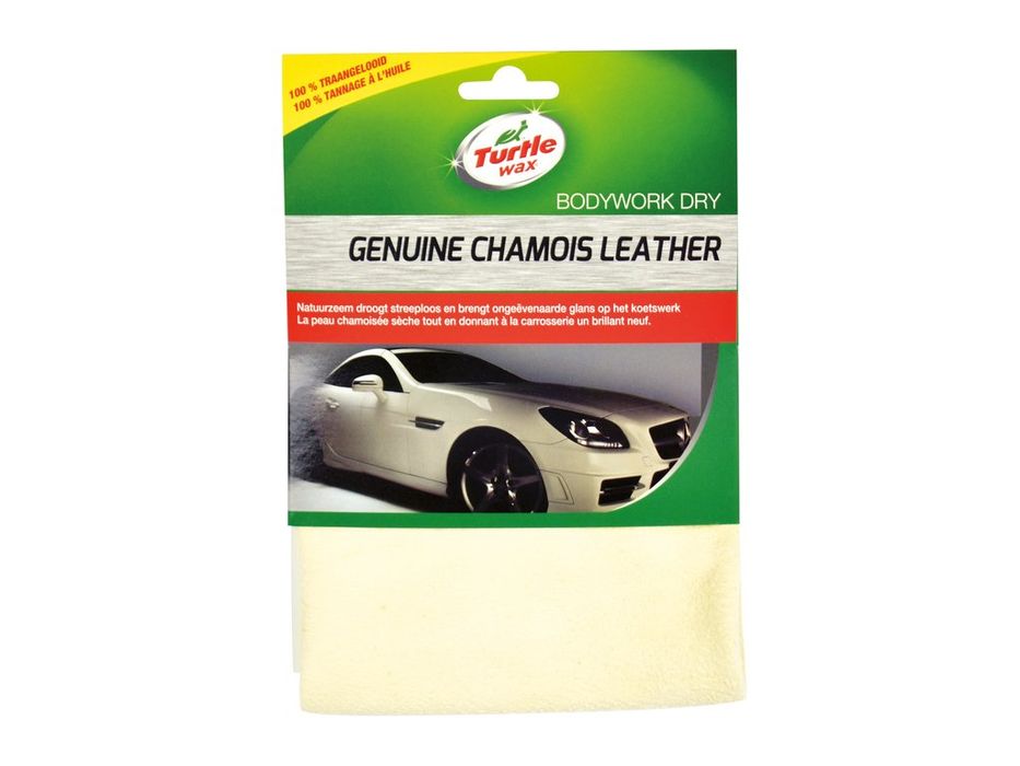 Piele naturala de caprioara Turtle Wax pentru uscare fara urme, auto, rulota si barca, galbena, 43x28 cm, 1 buc