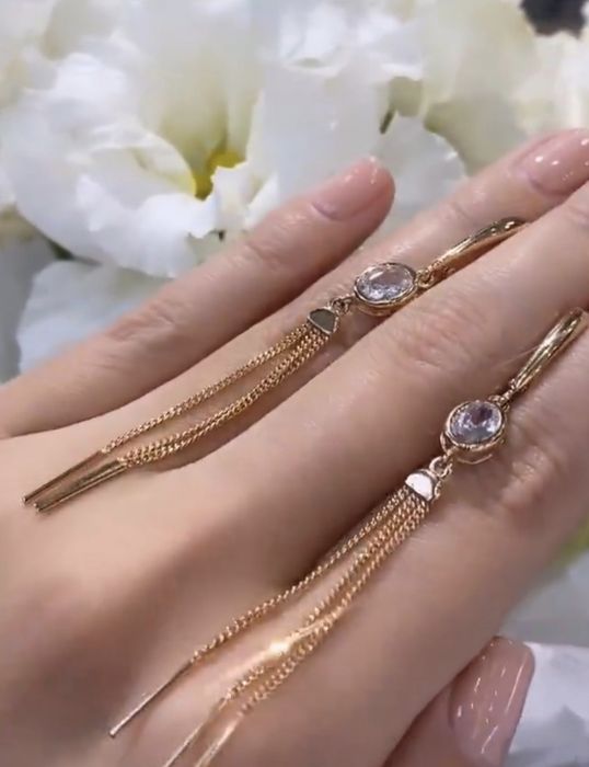 Серьги красное золото 585 проба