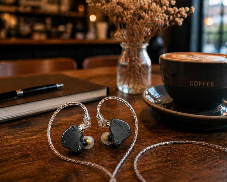 Чисто нови запечатани в целофан професионални слушалки IEM KZ ZS10 Pro X с микрофон