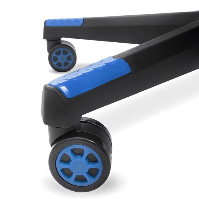 Геймърски стол за релакс с масаж и подложка за крака – син