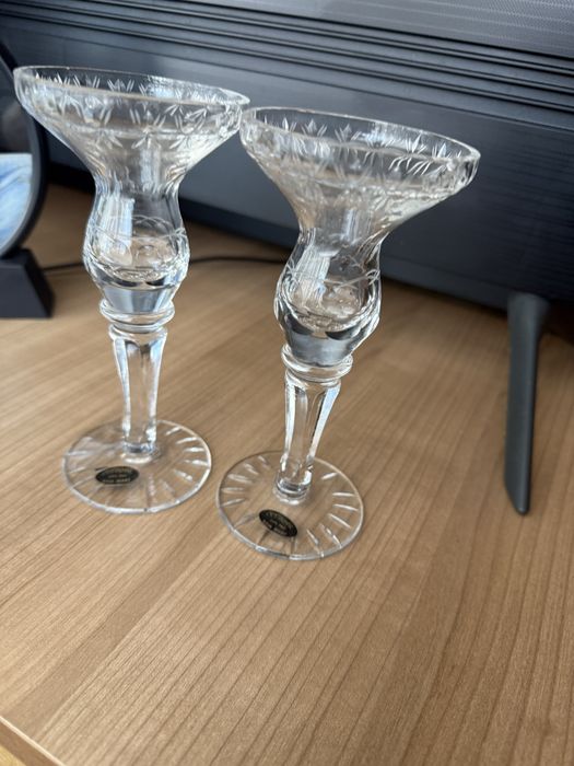 2 buc Suporti lumanari cristal