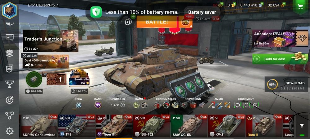Продам акк на Wot blitz EU