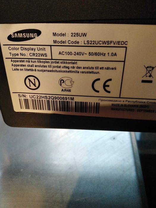 Monitor Samsung SyncMaster 225UV.