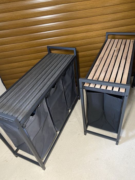 Кош за пране с рафт VASAGLE