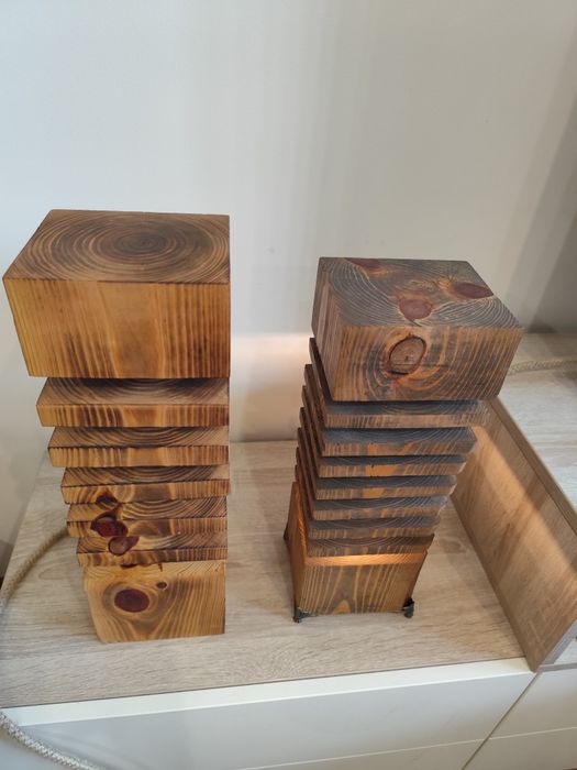 Дизайнерска дървена лампа – ръчна изработка, естествени материали