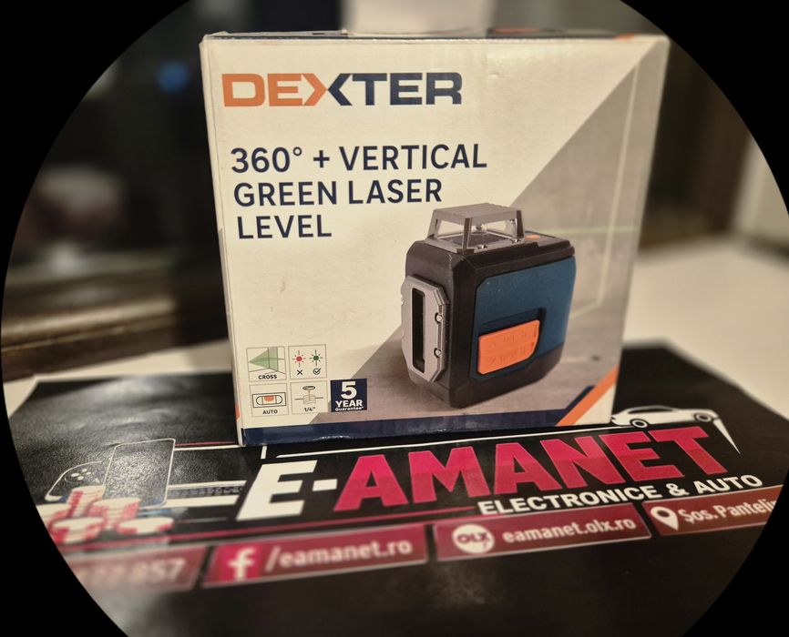 Nivela Laser Dexter 360° – Raza Verde 25 m