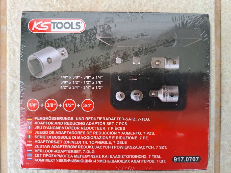Set  adaptoare 7 Buc  mărire/reducere, cheie tubulară KS Tools 917.0707