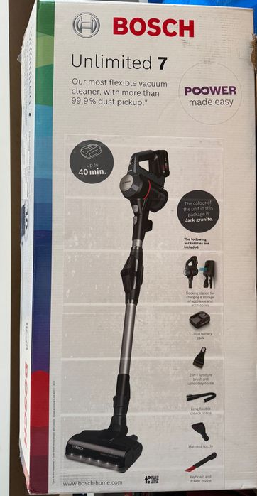 Прахосмукачка bosch unlimited 7, безкабелна, черна