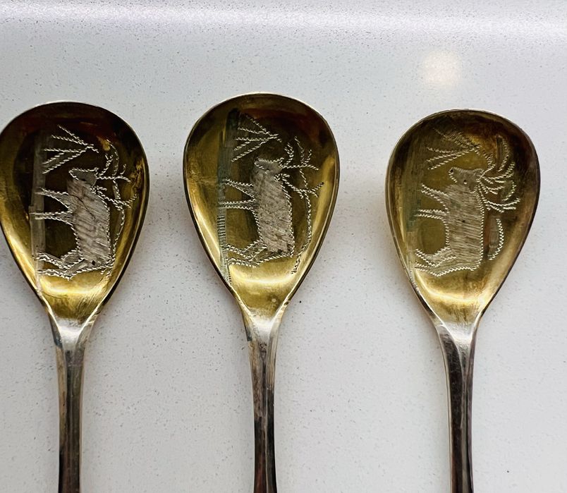 Set de lingurite scandinave din argint