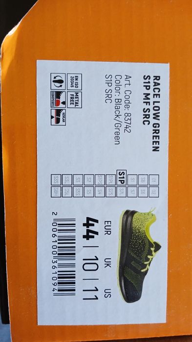 Дишащи Работни Обувки с Бомбе Stenso RACE LOW S1P Rabotni Obuvki 44