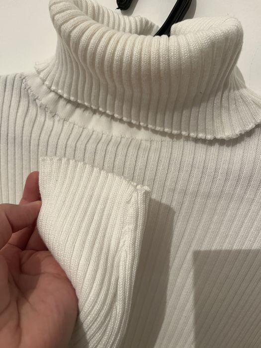 Вязаное белое Платье лапша