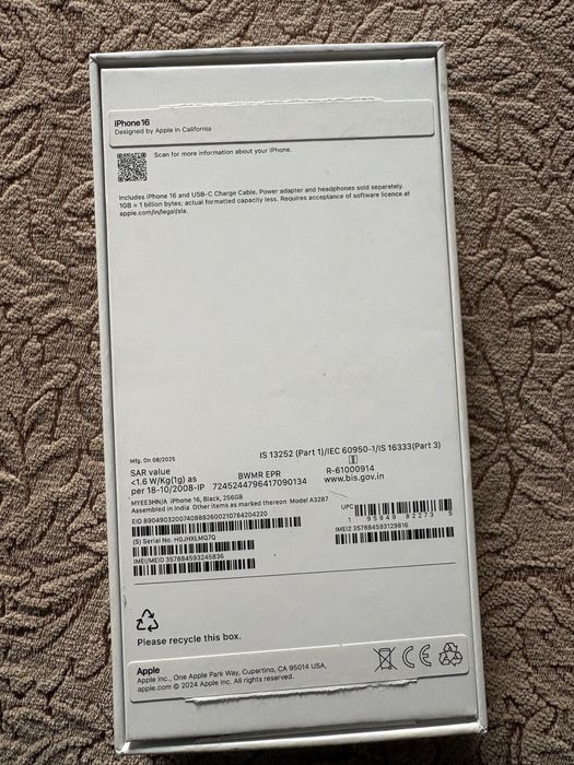 Продам iphone 16 256gb