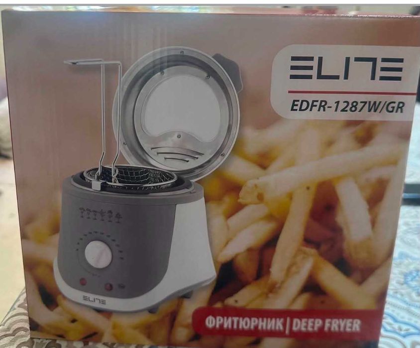 Нов фритюрник ELITE EDFR-1287W/GR- 1 л олио