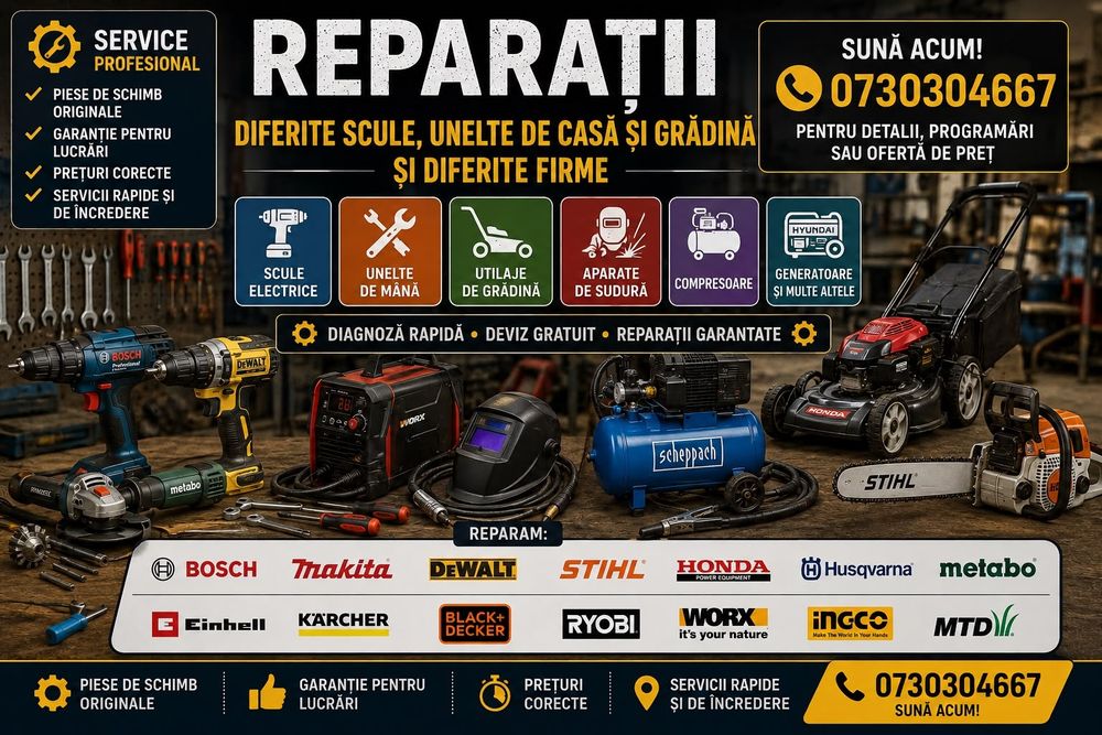 Reparații drujbe Motocoase filetante