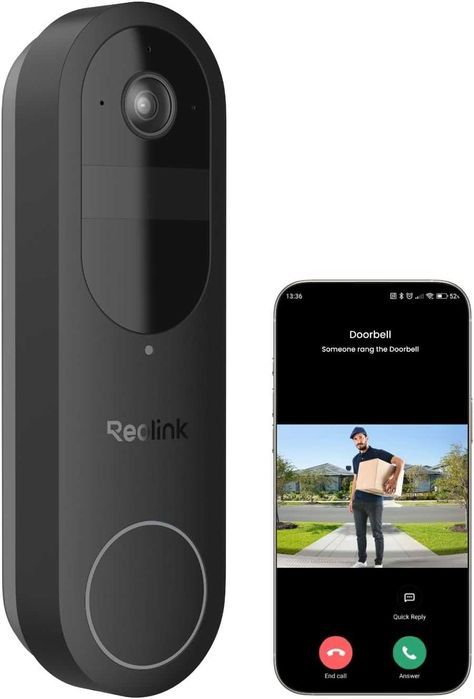 REOLINK Sonerie VideoInterfon cu Camera video cu baterie, 2K, vedere din cap până în picioare
