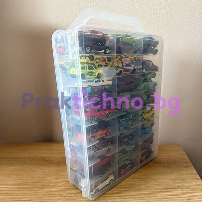 Преносимо куфарче рафт за подреждане на колички, 46 отделения