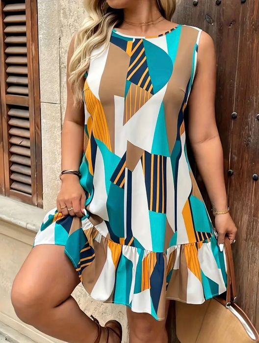 Платье женское с абстрактным принтом